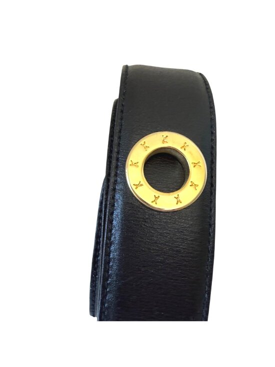 Paloma Picasso Italy Women\'s Leather Belt Sz S Black Vintage Eighties High Glam main image 5